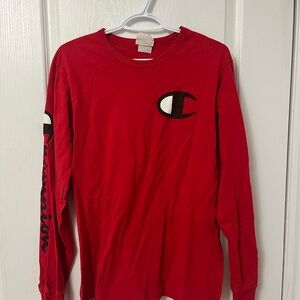 Champion Red Long Sleeve Tee